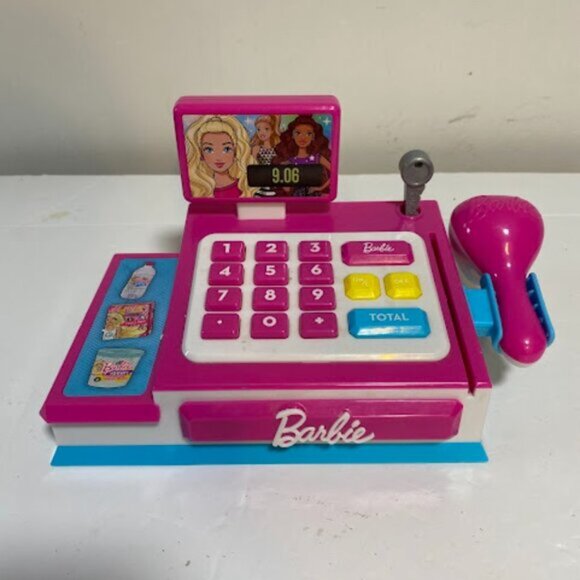 Barbie Pink Blue Play Money Counter Scanner Sound Electronic Toy Cash Register - Picture 2 of 10